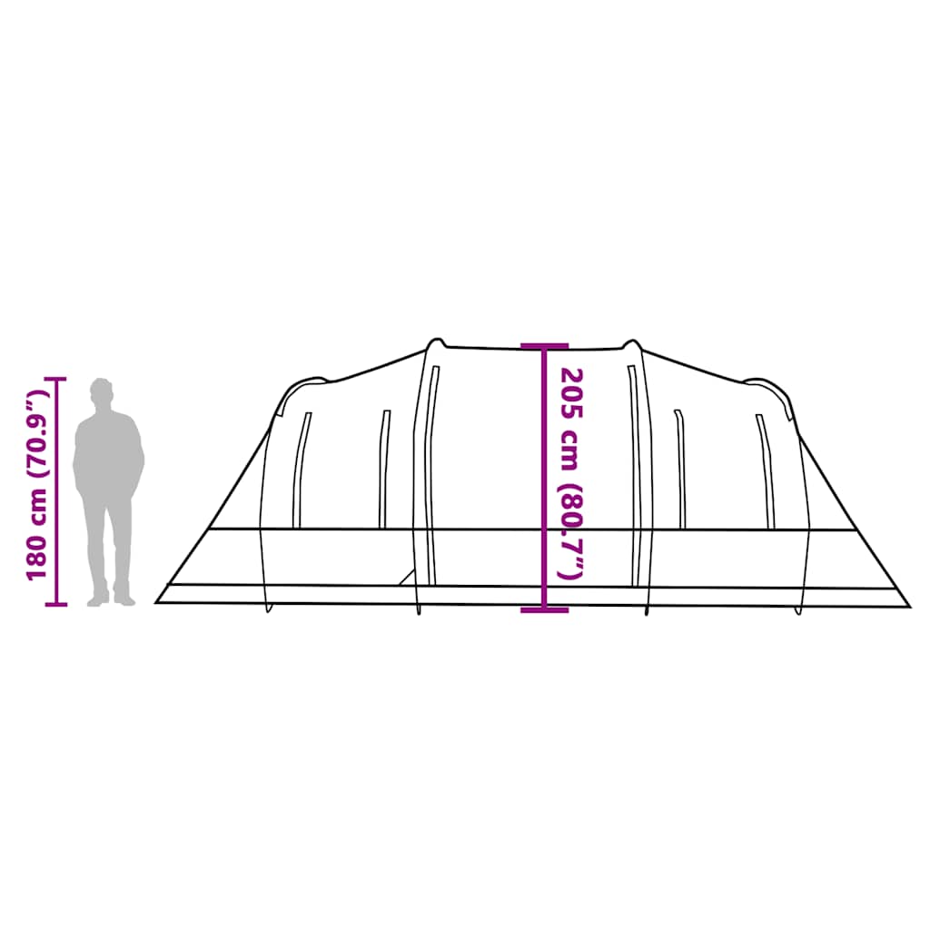 Tenda Familiare a Tunnel per 6 Persone Blu Impermeabile