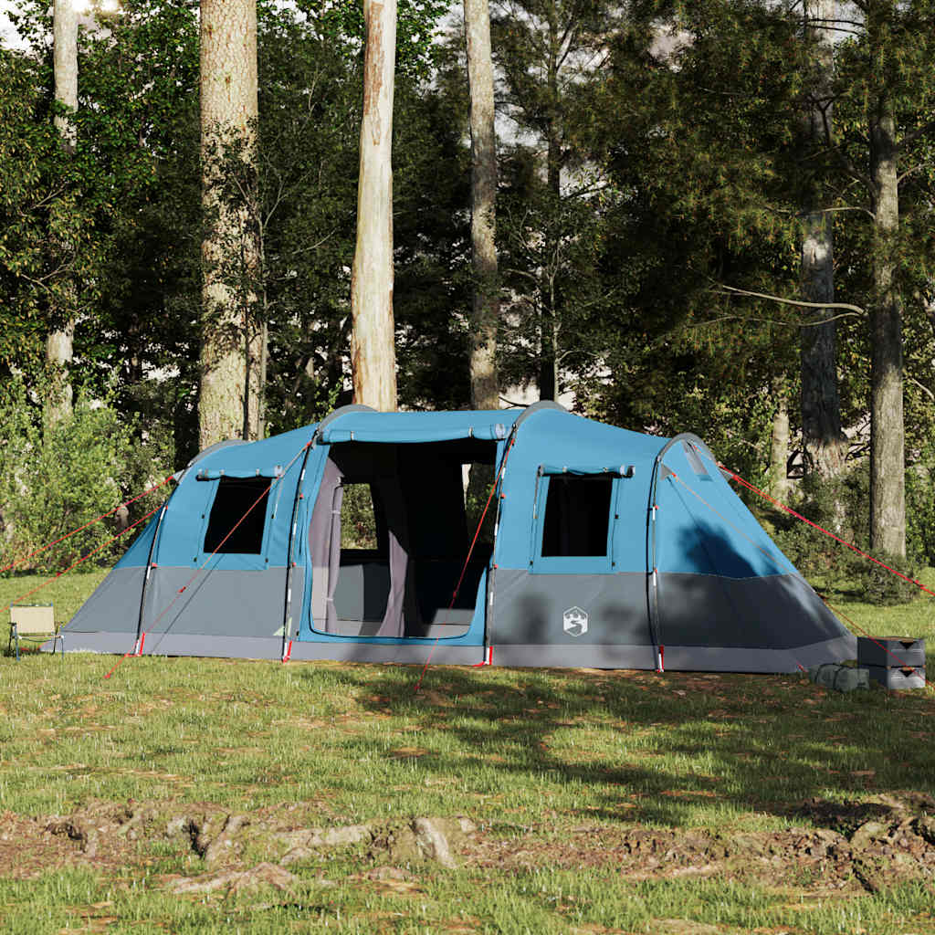 Tenda Familiare a Tunnel per 6 Persone Blu Impermeabile