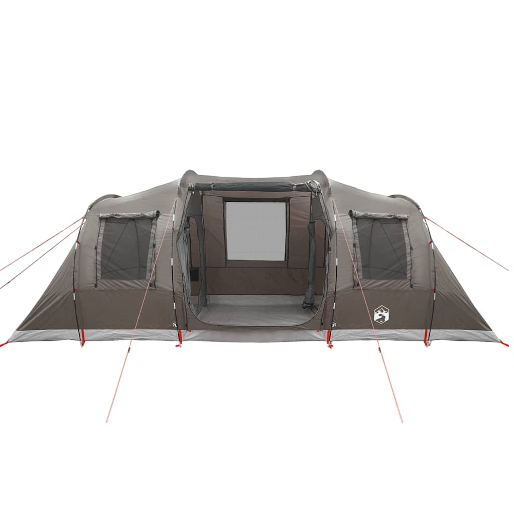 Tenda Familiare a Tunnel per 6 Persone Marrone Impermeabile