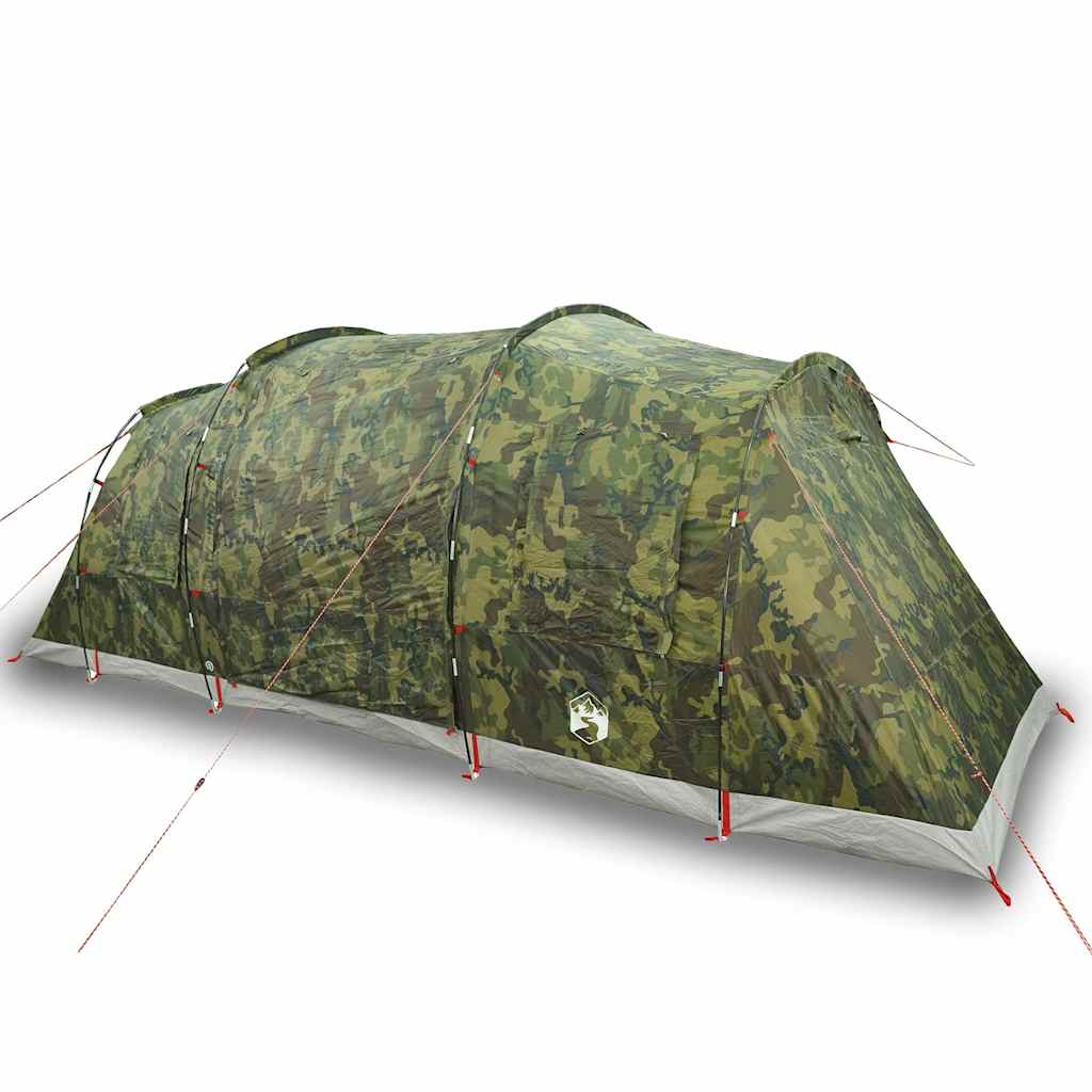 Tenda Familiare a Tunnel per 6 Persone Mimetica Impermeabile