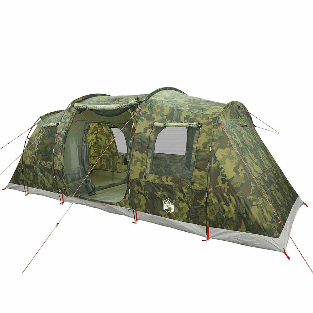 Tenda Familiare a Tunnel per 6 Persone Mimetica Impermeabile