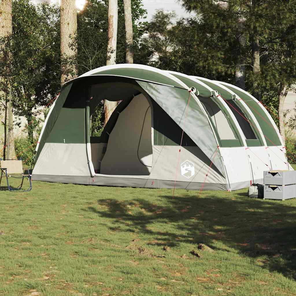 Tenda da Campeggio a Tunnel per 5 Persone Verde Impermeabile