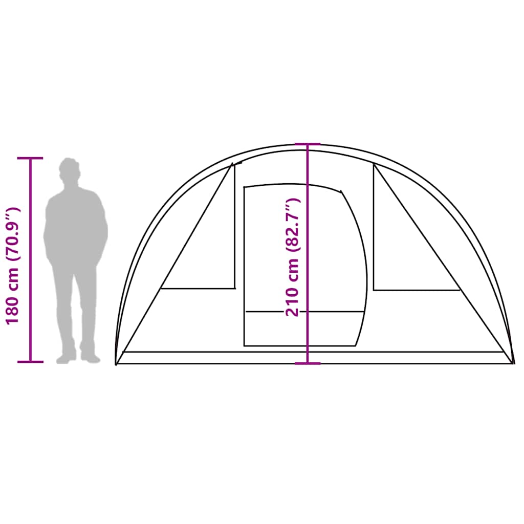 Tenda da Campeggio a Tunnel per 5 Persone Blu Impermeabile