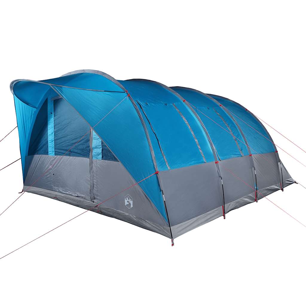 Tenda da Campeggio a Tunnel per 5 Persone Blu Impermeabile