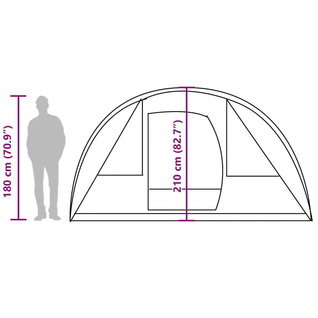 Tenda da Campeggio a Tunnel per 5 Persone Grigio e Arancione
