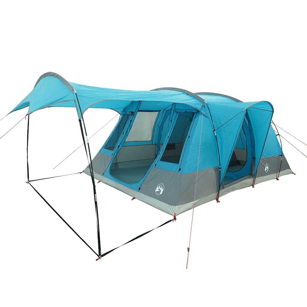 Tenda da Campeggio a Tunnel per 5 Persone Blu Impermeabile