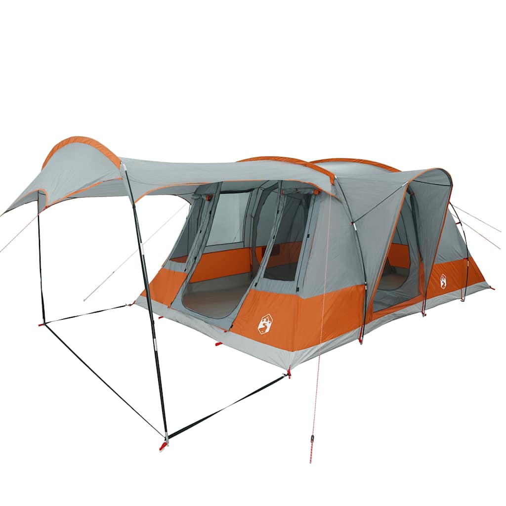 Tenda da Campeggio a Tunnel per 5 Persone Grigio e Arancione