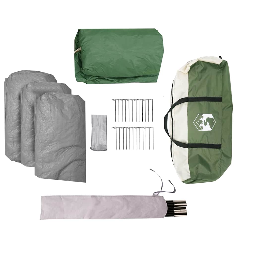 Tenda da Campeggio a Cupola per 6 Persone Verde Impermeabile