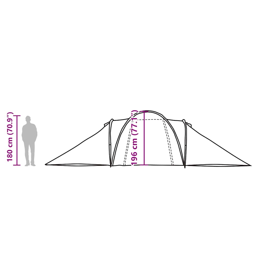 Tenda da Campeggio a Cupola per 4 Persone Blu Impermeabile