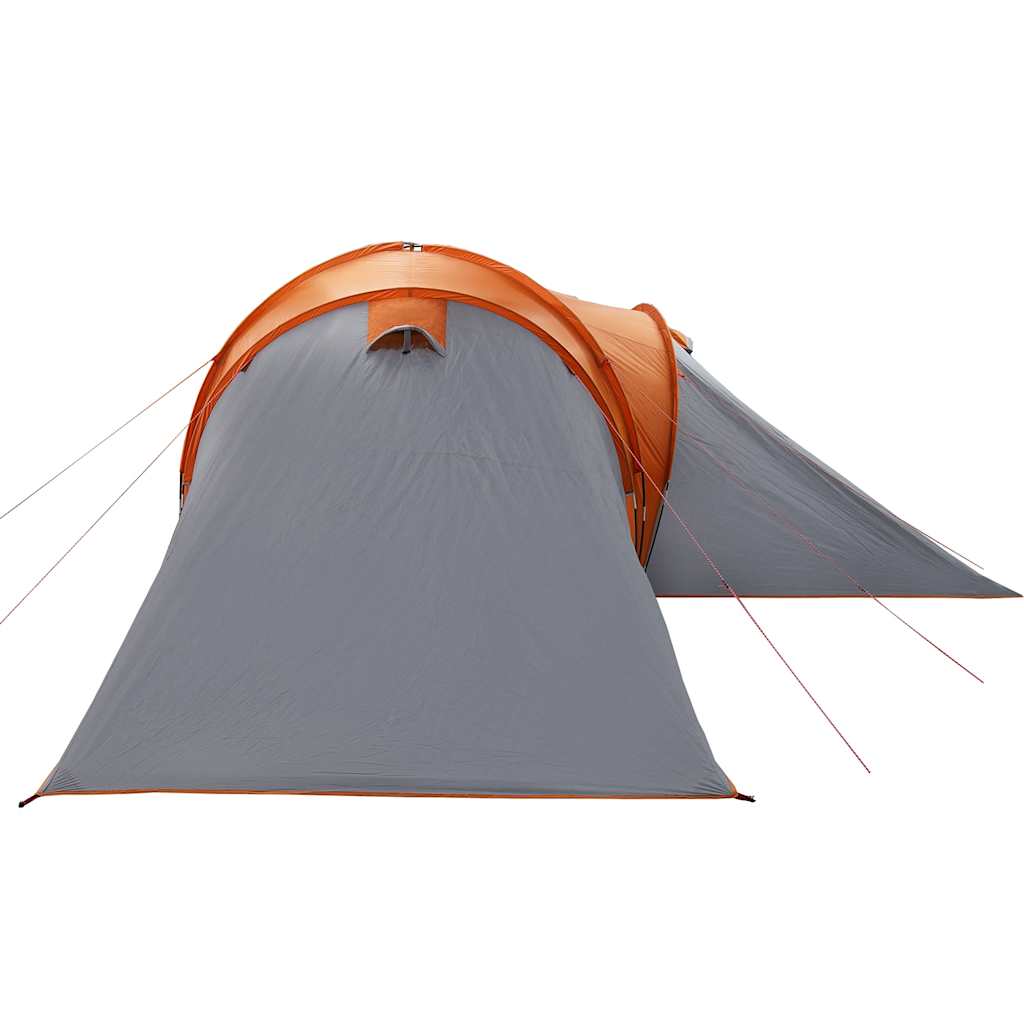 Tenda da Campeggio a Cupola 6 Persone Grigio e Arancione