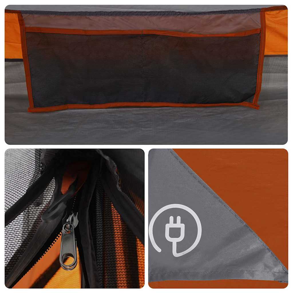 Tenda da Campeggio 2 Persone Grigio Impermeabile