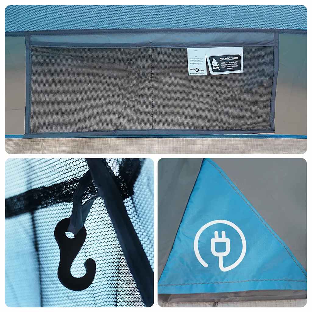 Tenda Familiare Tipi per 6 Persone Blu Impermeabile