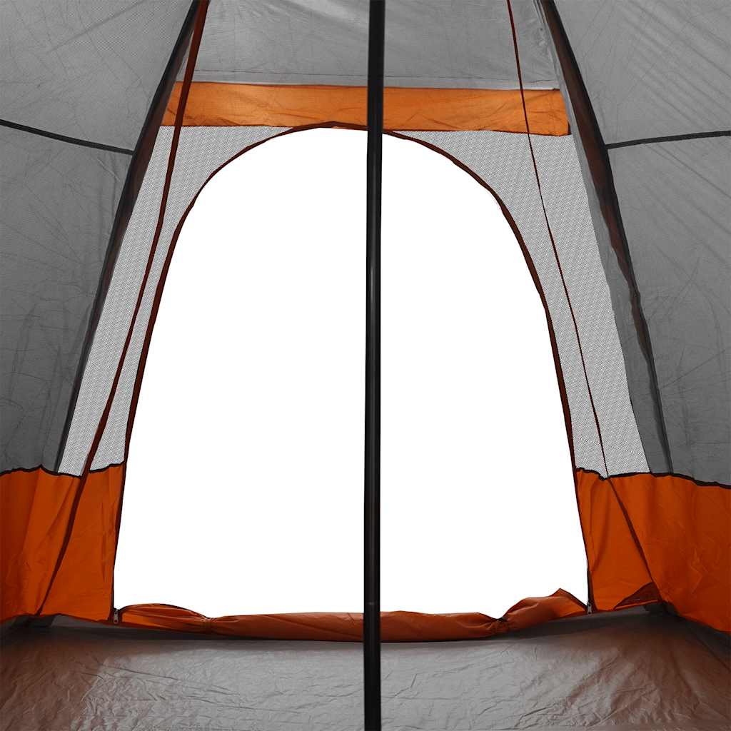 Tenda Familiare Tipi 6 Persone Grigia e Arancione Impermeabile