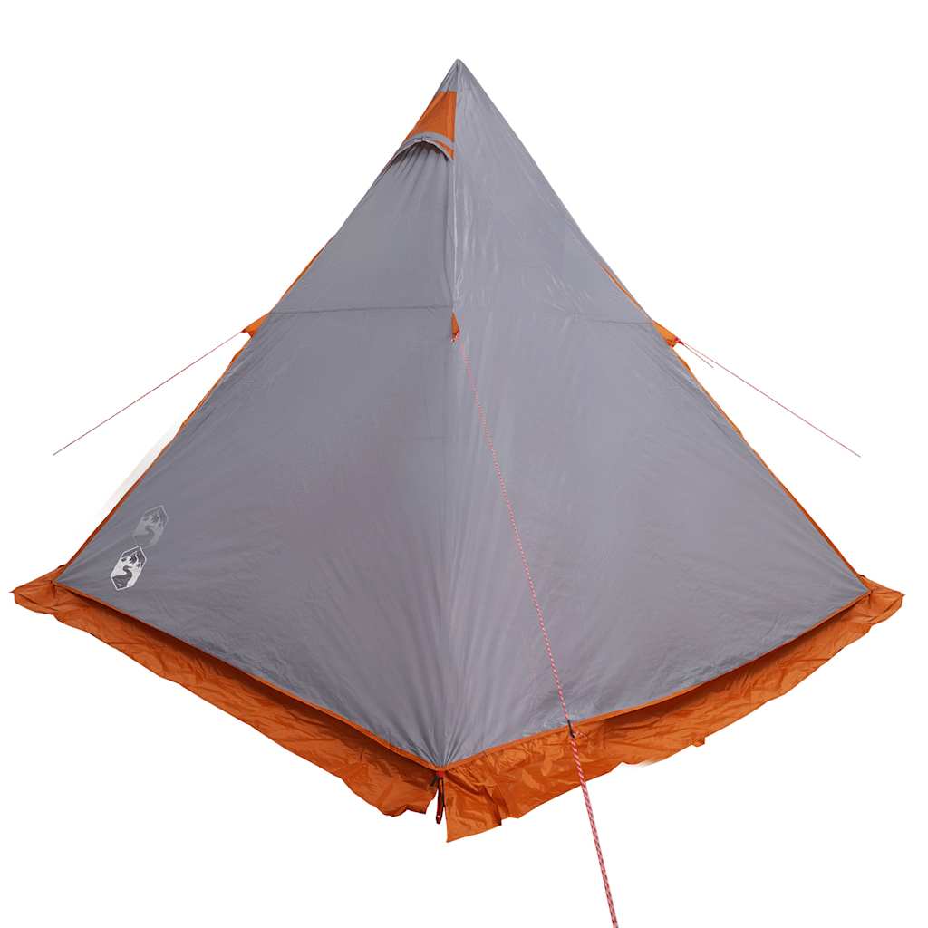 Tenda Familiare Tipi 6 Persone Grigia e Arancione Impermeabile