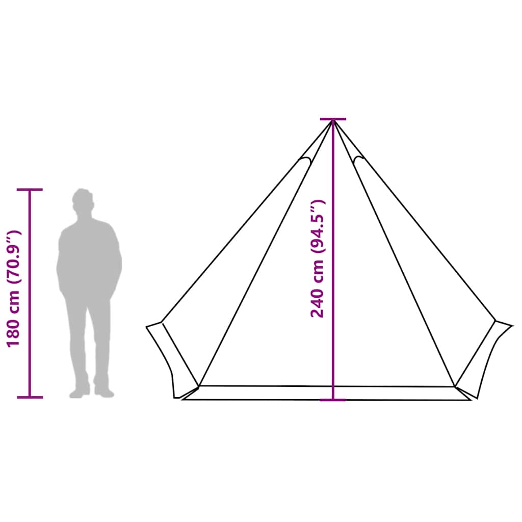 Tenda Familiare Tipi per 6 Persone Verde Oliva Impermeabile