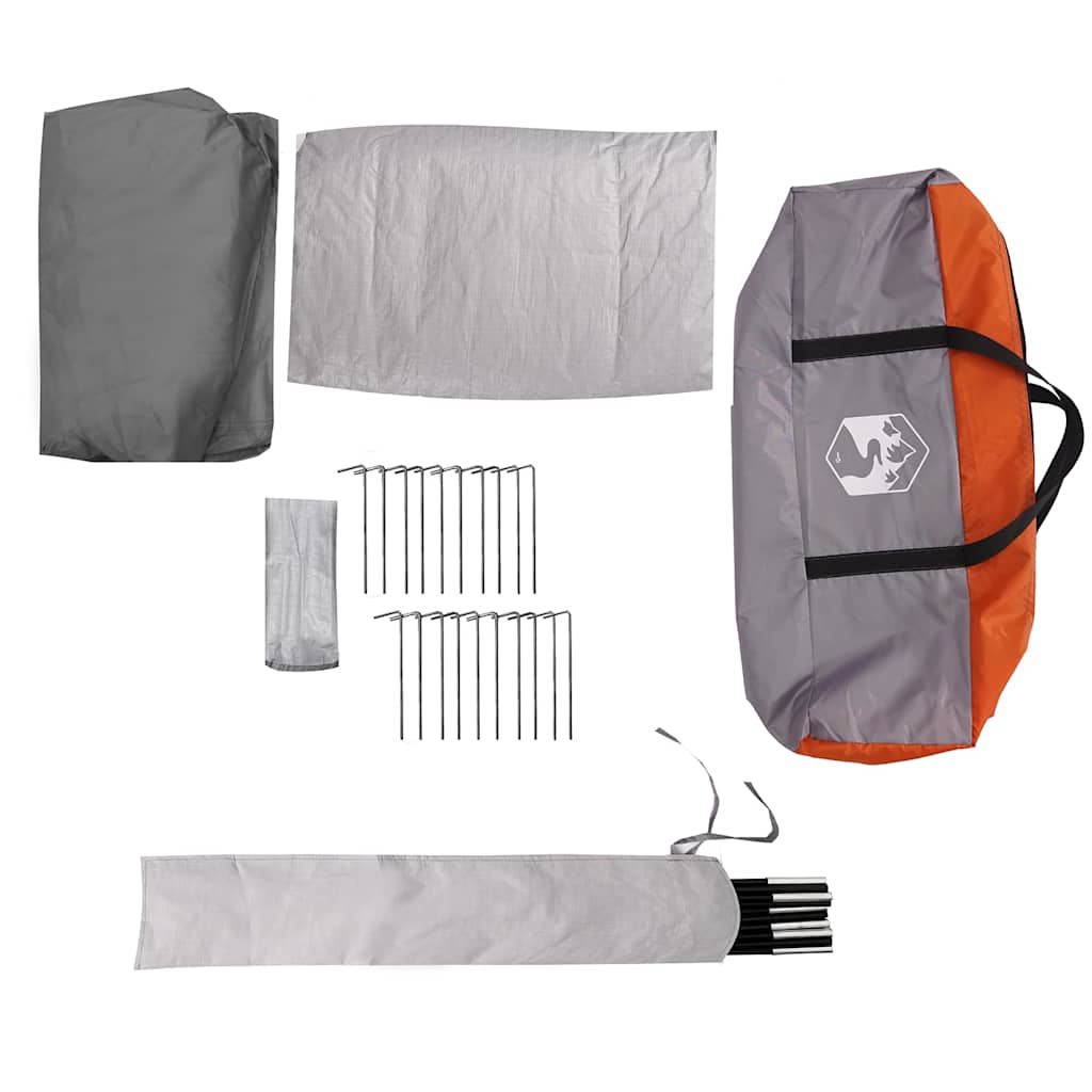 Tenda Familiare Tipi 8 Persone Grigia e Arancione Impermeabile