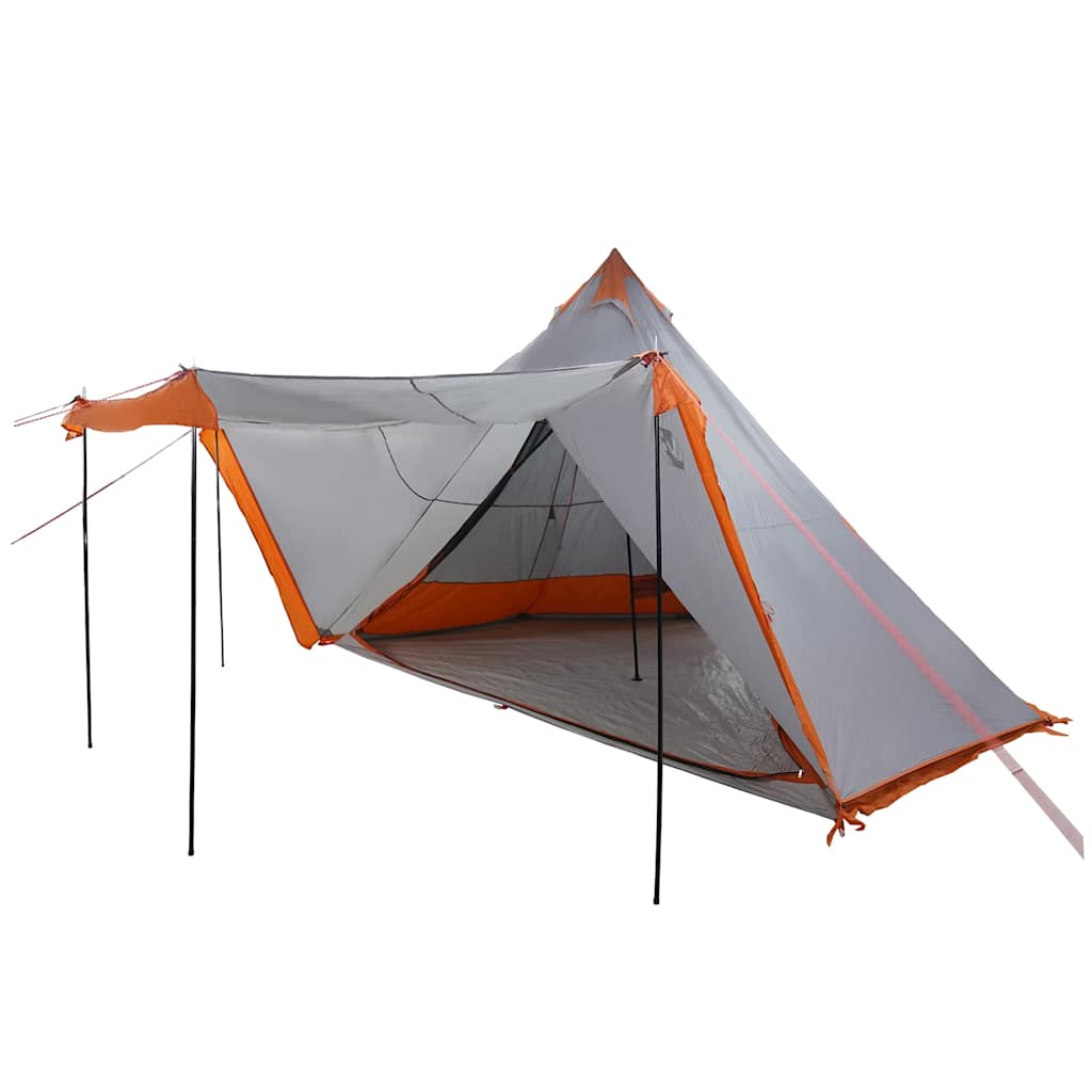 Tenda Familiare Tipi 8 Persone Grigia e Arancione Impermeabile