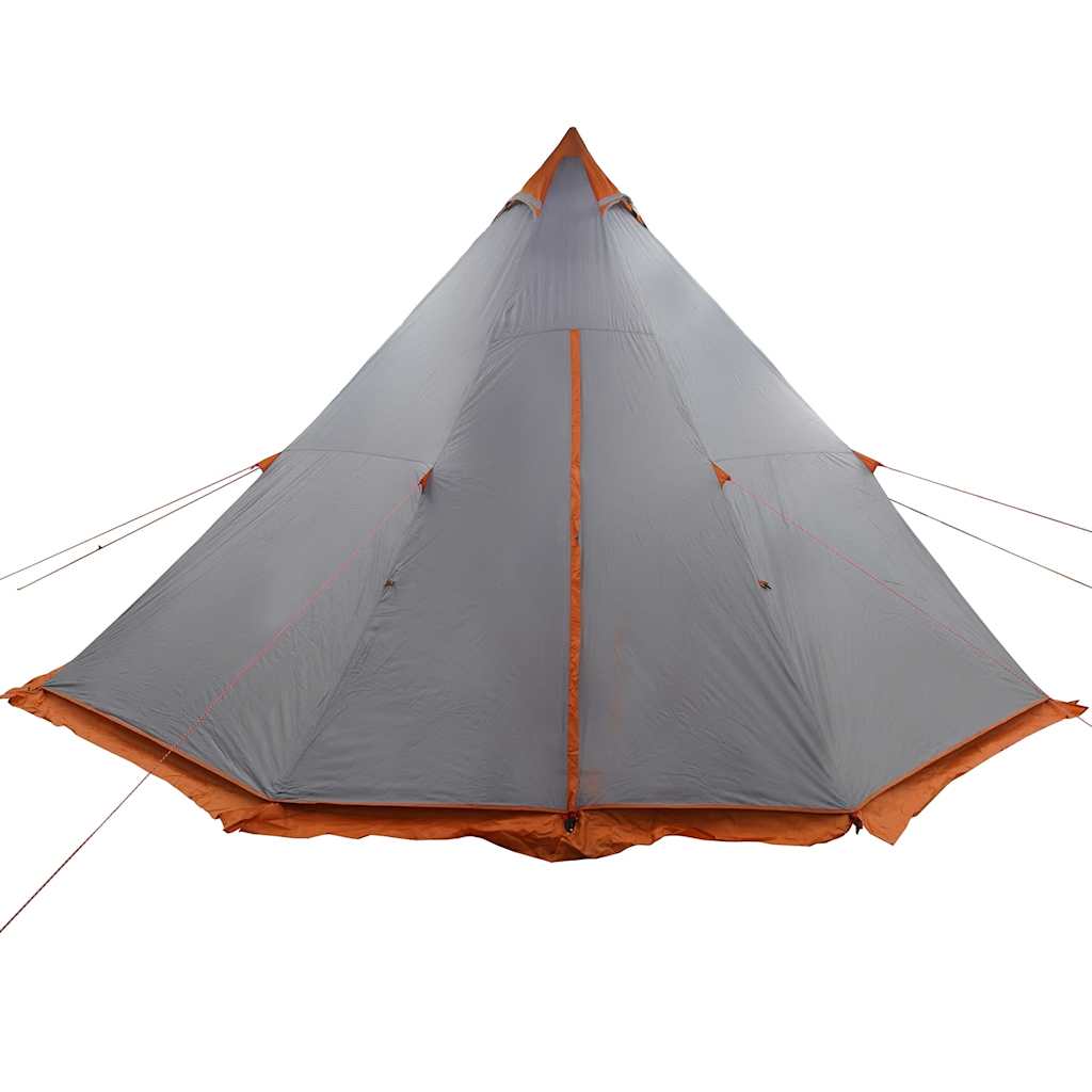 Tenda Familiare Tipi 8 Persone Grigia e Arancione Impermeabile