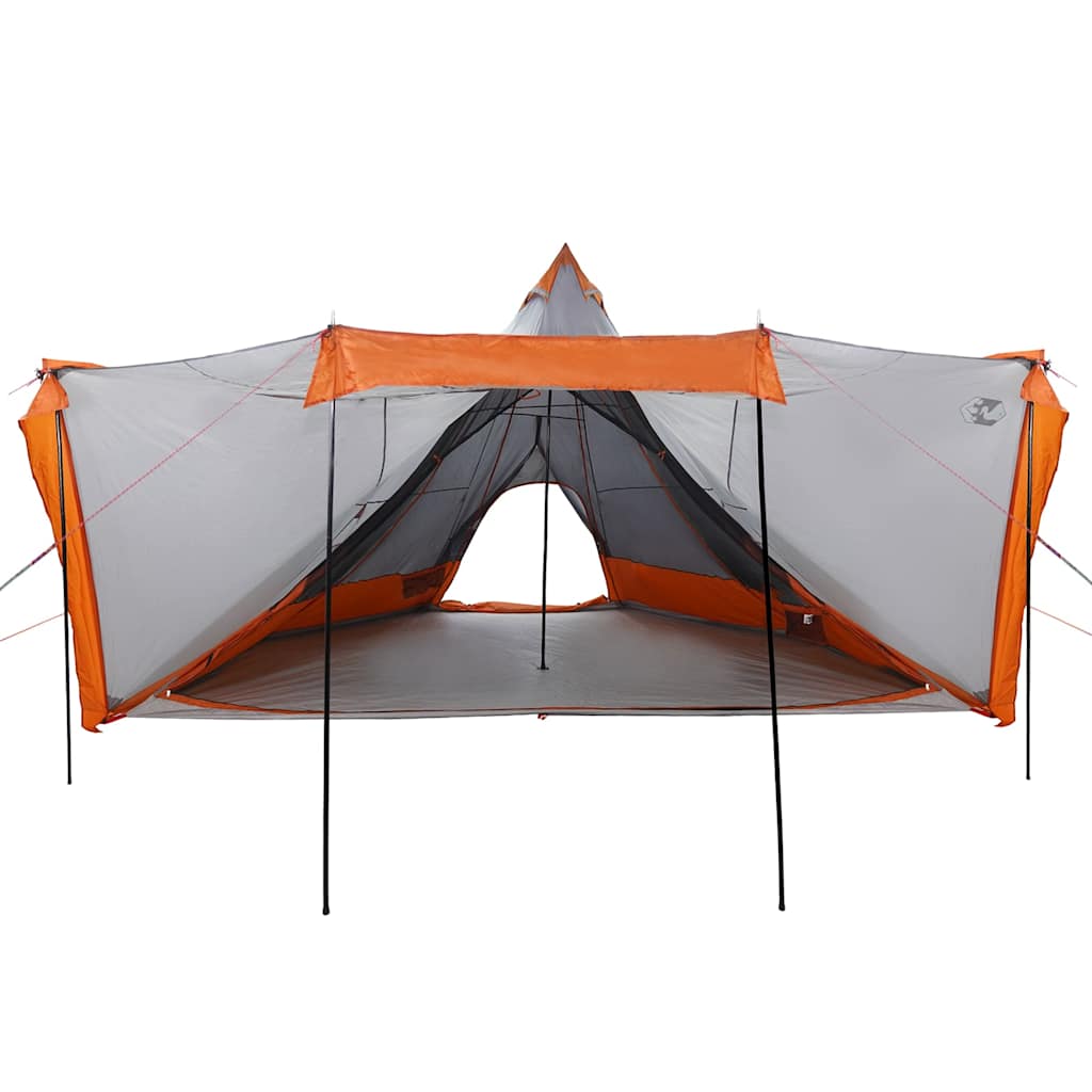 Tenda Familiare Tipi 8 Persone Grigia e Arancione Impermeabile