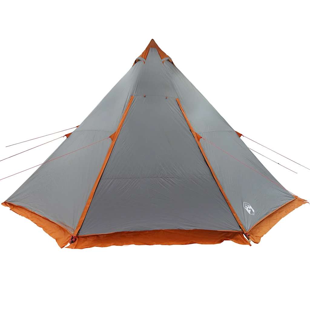Tenda Familiare Tipi 8 Persone Grigia e Arancione Impermeabile