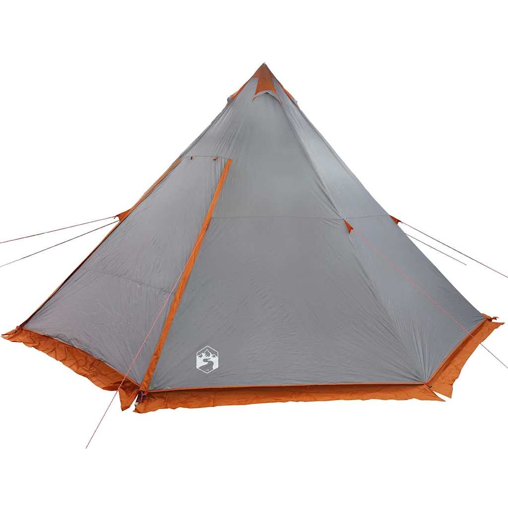 Tenda Familiare Tipi 8 Persone Grigia e Arancione Impermeabile