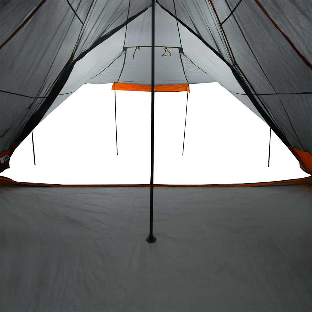 Tenda Familiare Tipi 8 Persone Grigia e Arancione Impermeabile