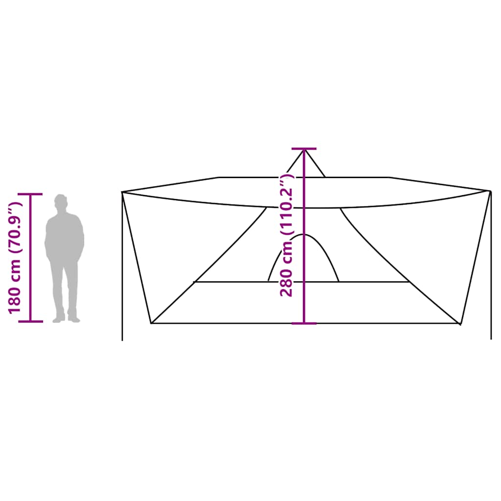 Tenda Familiare Tipi per 8 Persone Marrone Impermeabile