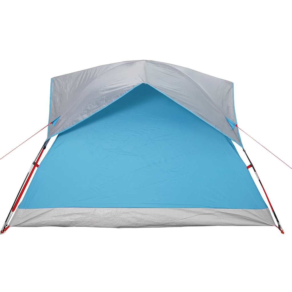 Tenda da Campeggio a Cabina per 4 Persone Blu Impermeabile