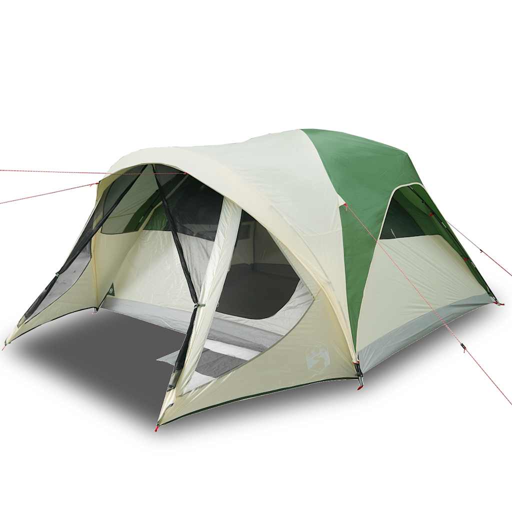 Tenda Familiare a Tunnel per 6 Persone Verde Impermeabile