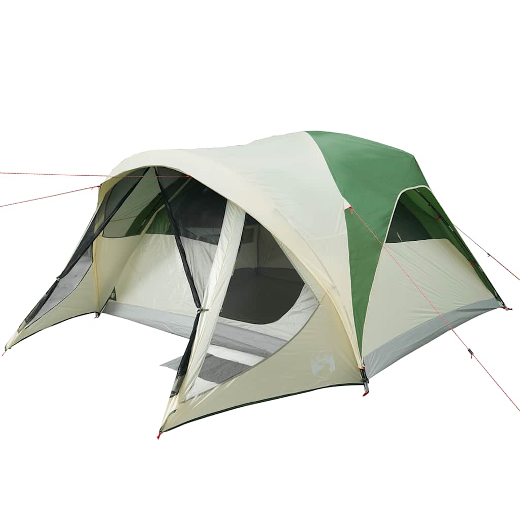 Tenda Familiare a Tunnel per 6 Persone Verde Impermeabile