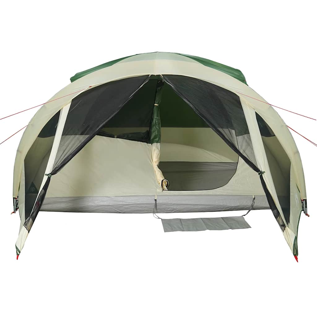 Tenda Familiare a Tunnel per 6 Persone Verde Impermeabile
