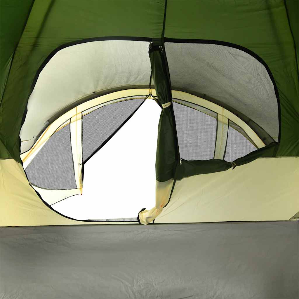 Tenda Familiare a Tunnel per 6 Persone Verde Impermeabile