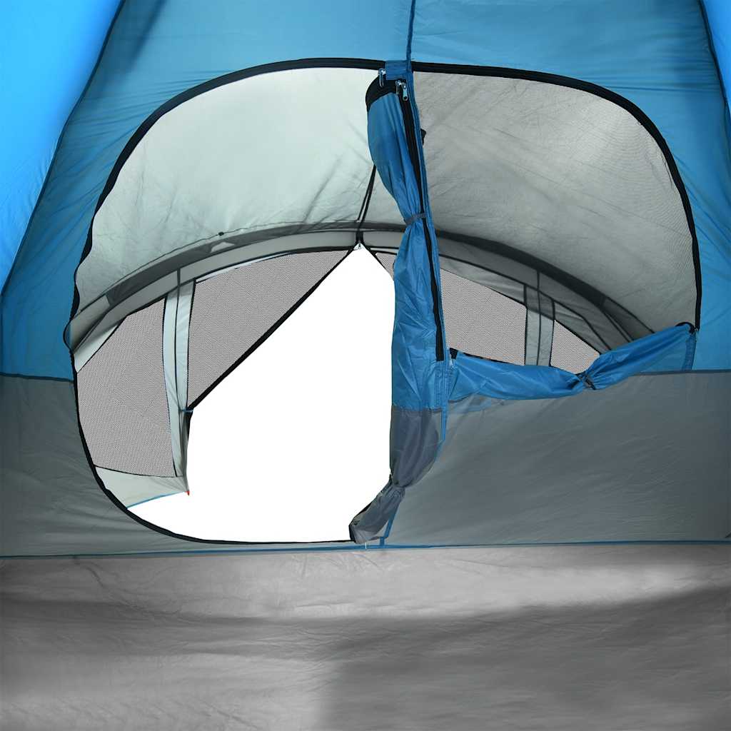 Tenda Familiare a Tunnel per 6 Persone Blu Impermeabile