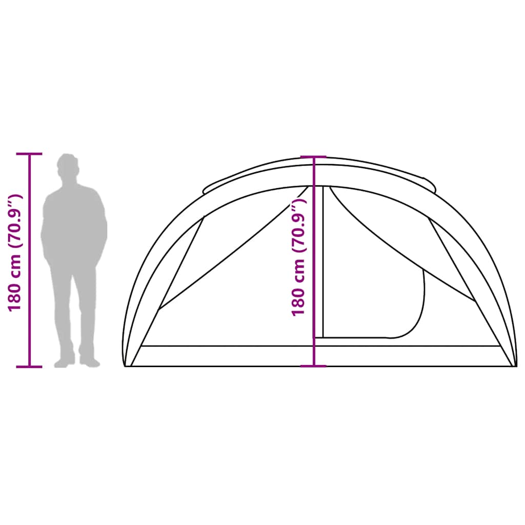 Tenda Familiare a Tunnel 6Persone Grigia Arancione Impermeabile