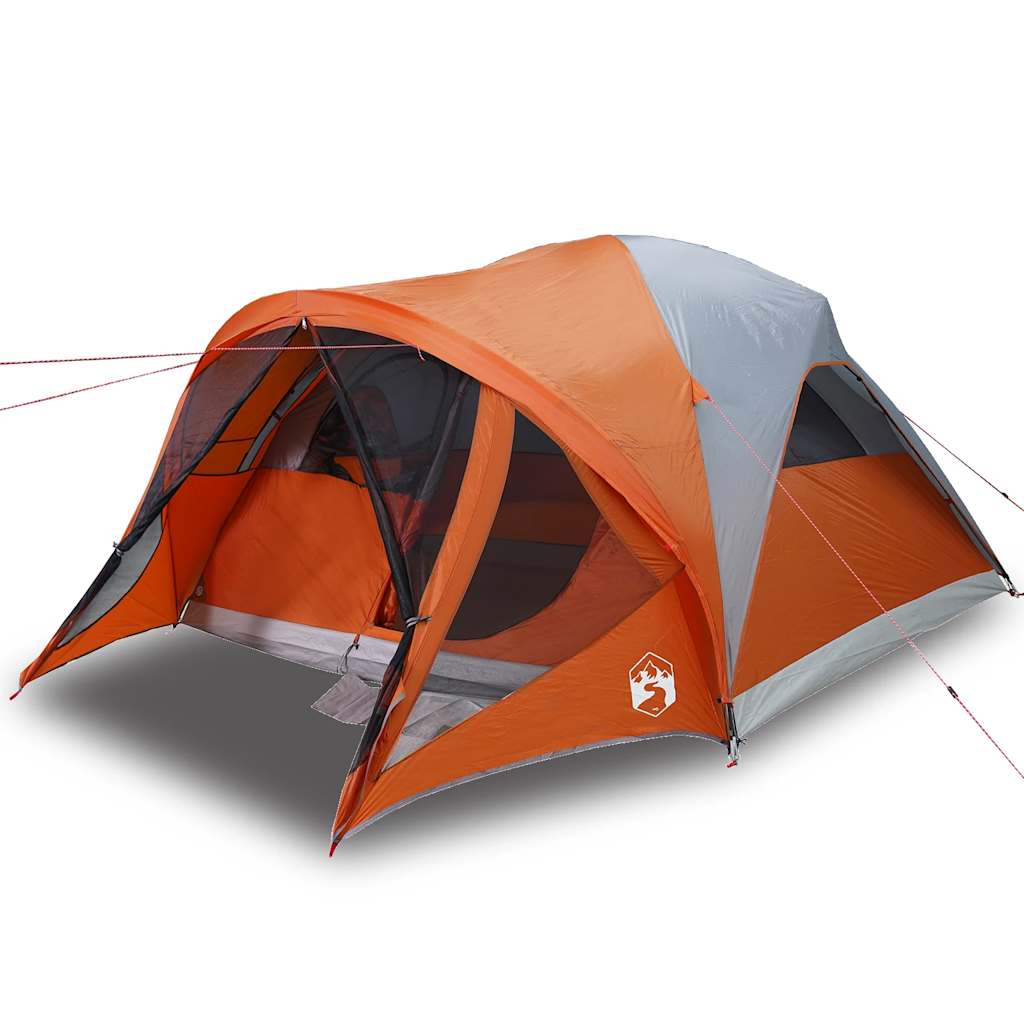 Tenda Familiare a Tunnel 6Persone Grigia Arancione Impermeabile