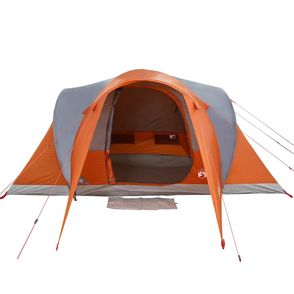 Tenda da Campeggio a Cupola 6 Persone Grigio e Arancione