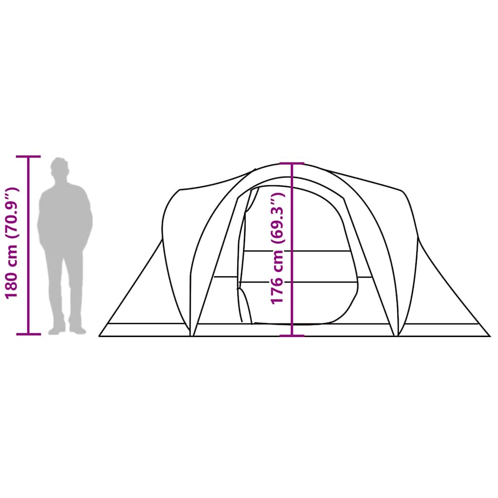 Tenda da Campeggio a Cupola per 6 Persone Marrone Impermeabile
