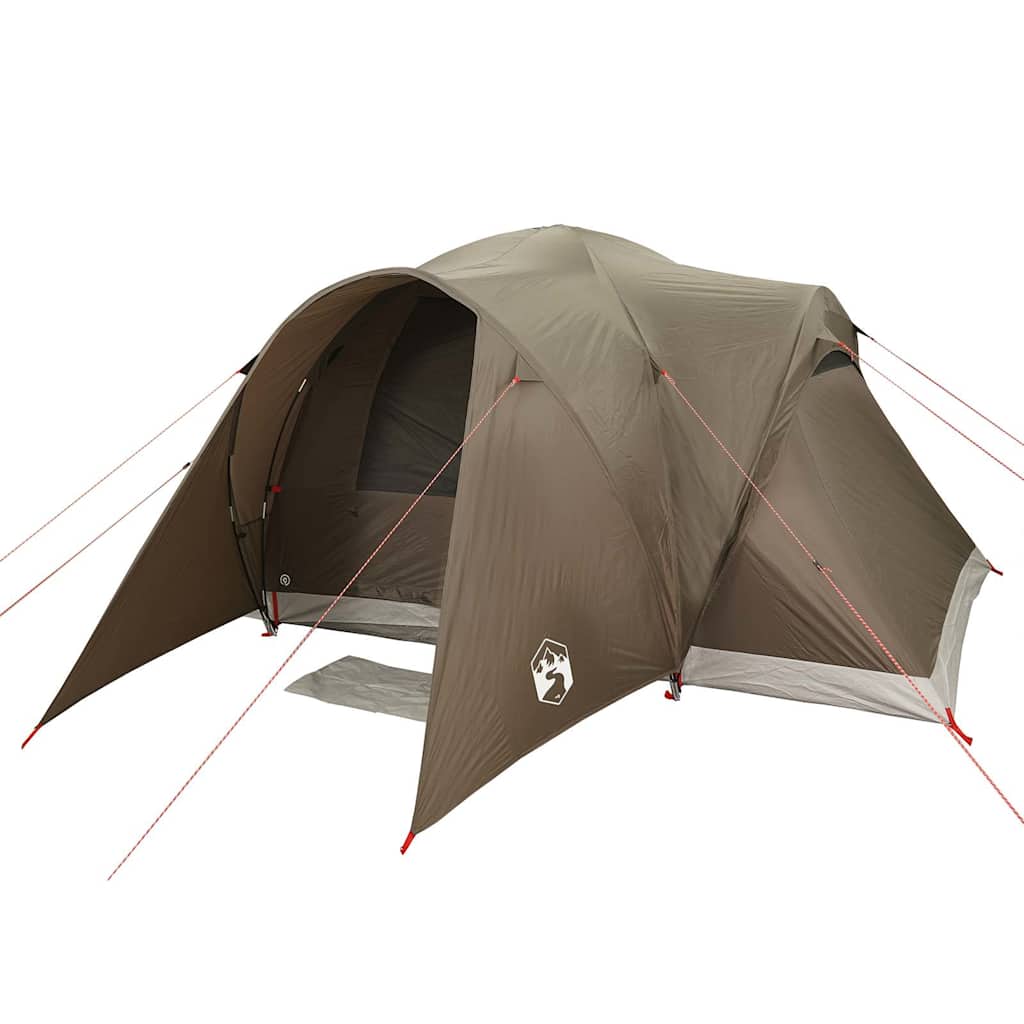 Tenda da Campeggio a Cupola per 6 Persone Marrone Impermeabile