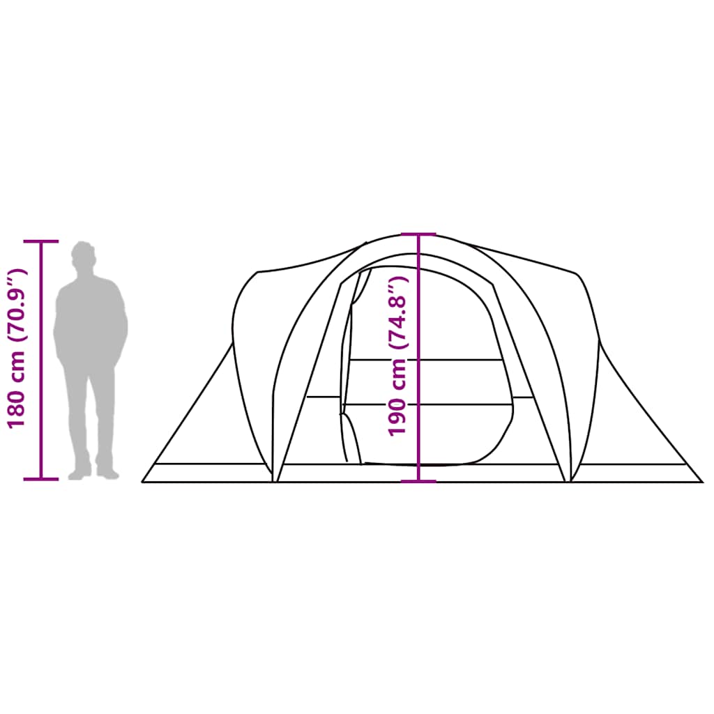 Tenda da Campeggio a Cupola per 4 Persone Blu Impermeabile
