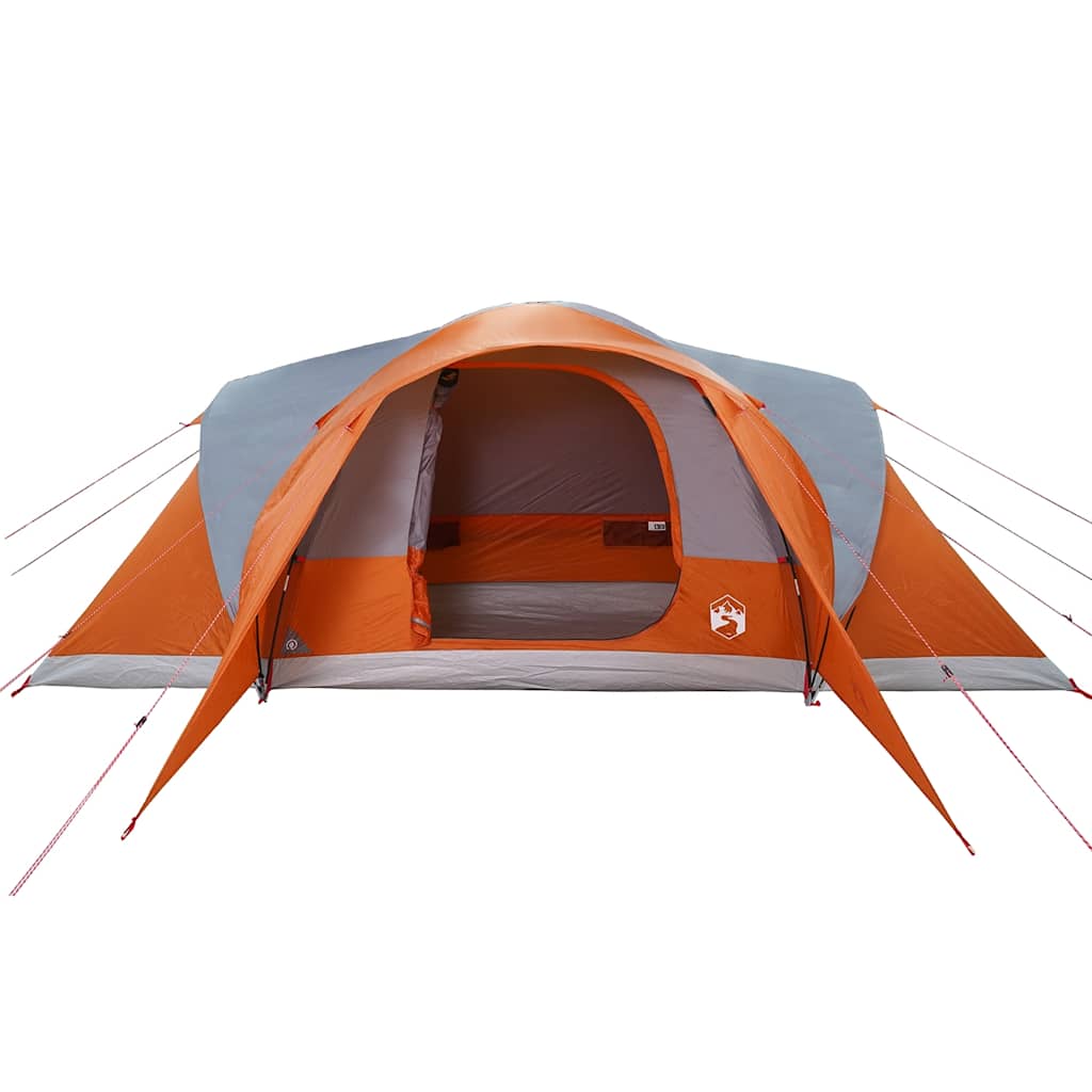 Tenda da Campeggio a Cupola 6 Persone Grigio e Arancione
