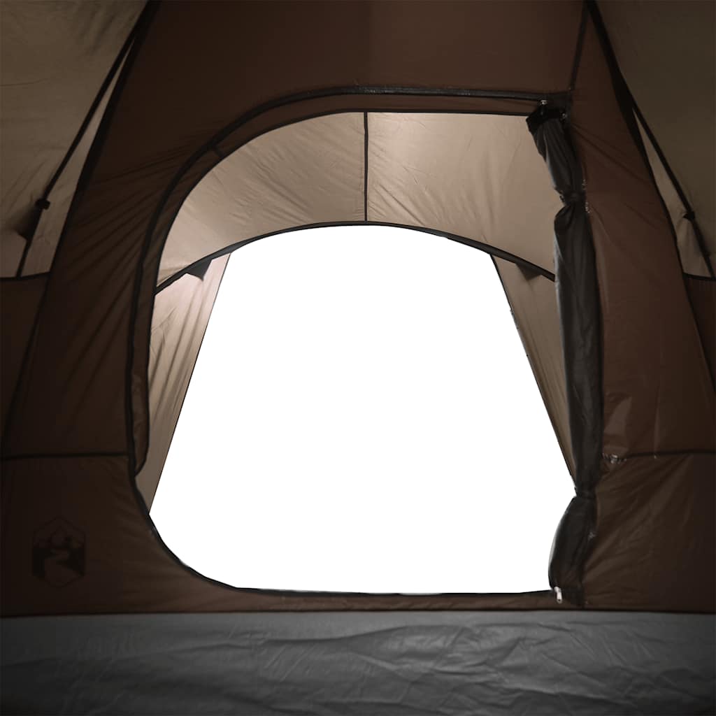 Tenda da Campeggio a Cupola per 6 Persone Marrone Impermeabile