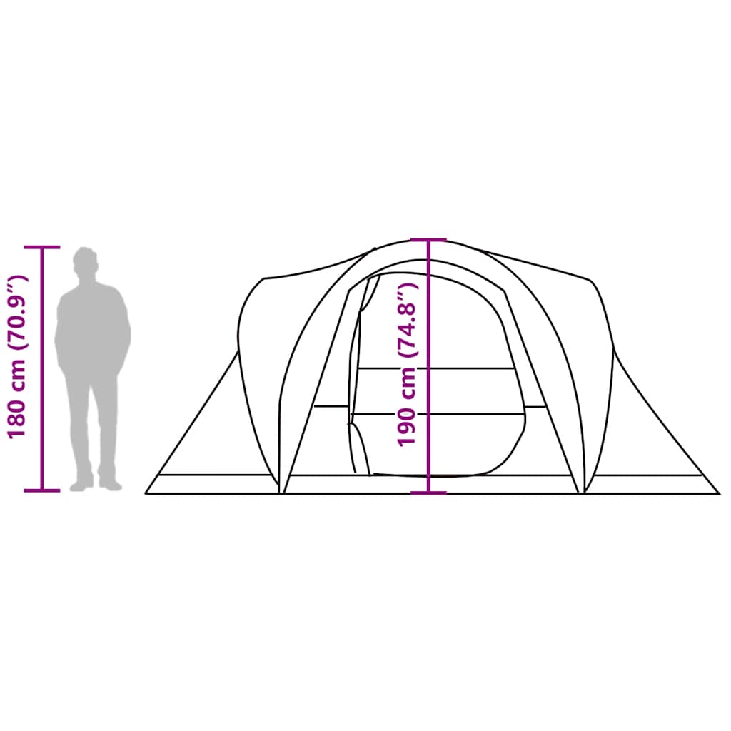 Tenda da Campeggio a Cupola per 6 Persone Mimetica Impermeabile