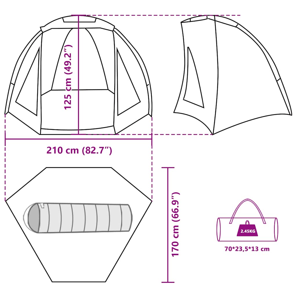 Tenda da Pesca Marrone Impermeabile