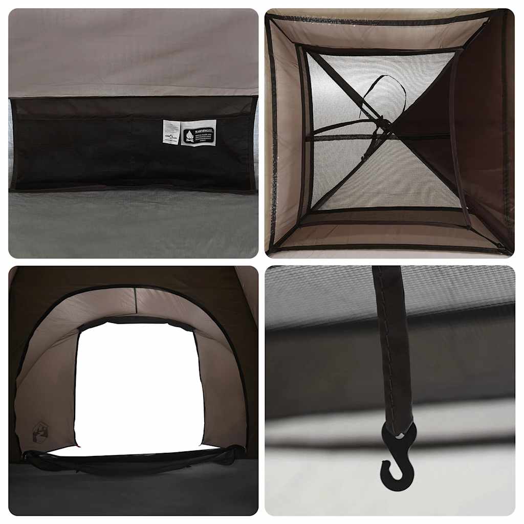 Tenda da Pesca per 2 Persone Marrone Impermeabile