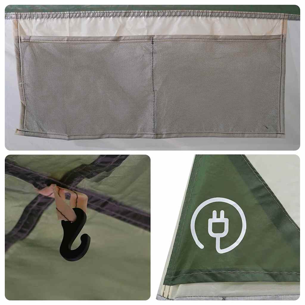 Tenda da Campeggio per Auto per 4 Persone Verde Impermeabile