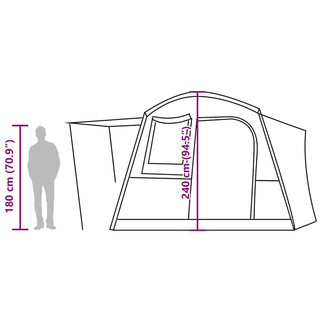 Tenda da Campeggio per Auto per 4 Persone Verde Impermeabile