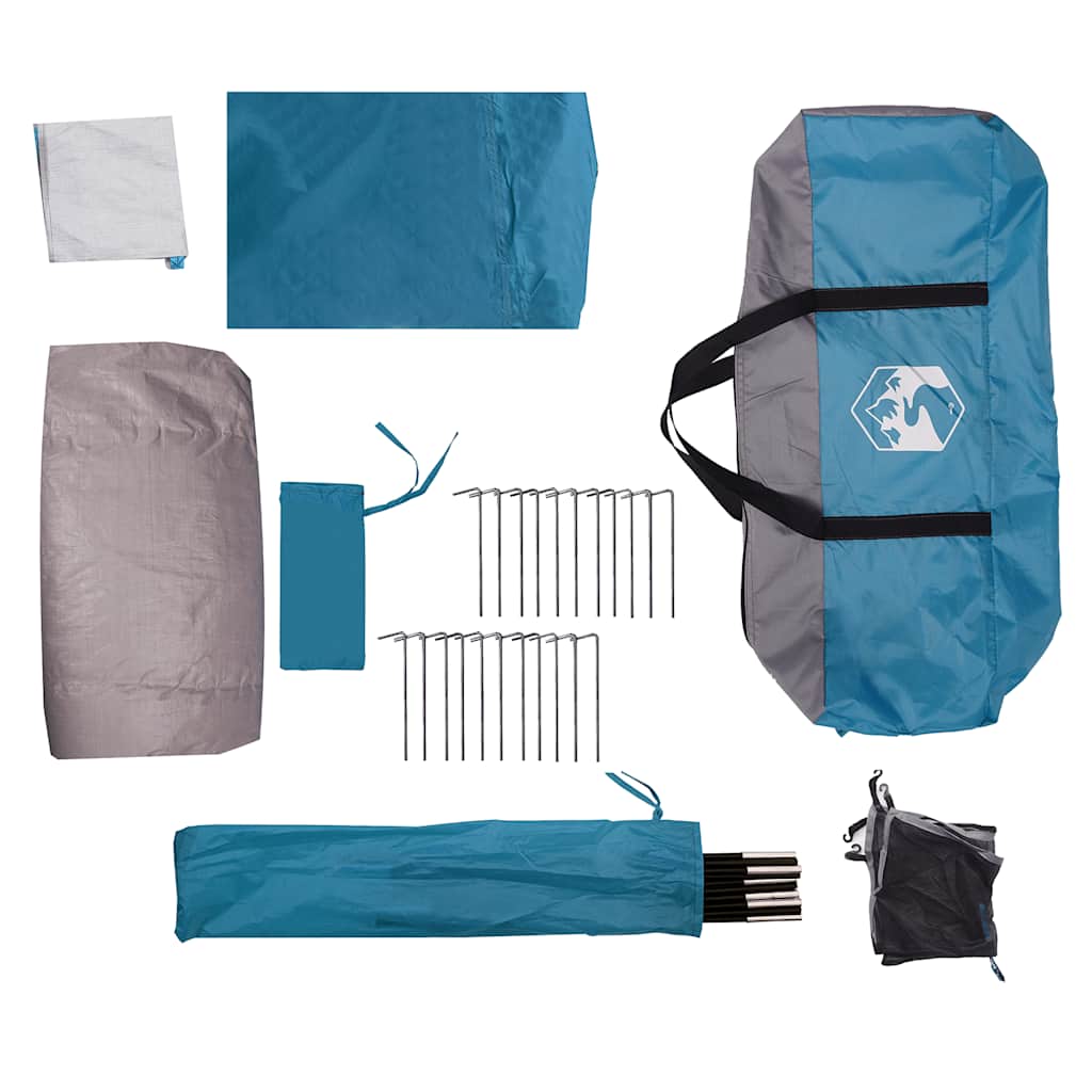 Tenda da Campeggio da Auto per 4 Persone Blu Impermeabile