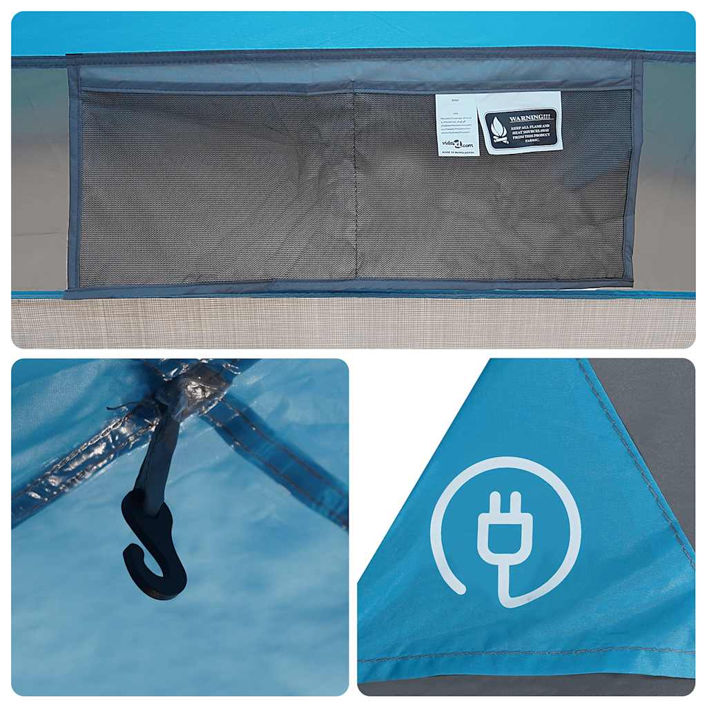 Tenda da Campeggio da Auto per 4 Persone Blu Impermeabile