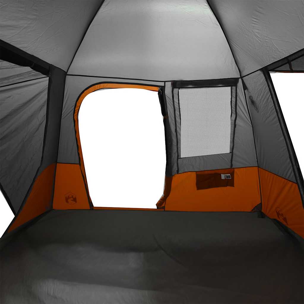 Tenda da Campeggio 4 Persone Grigio e Arancione Impermeabile