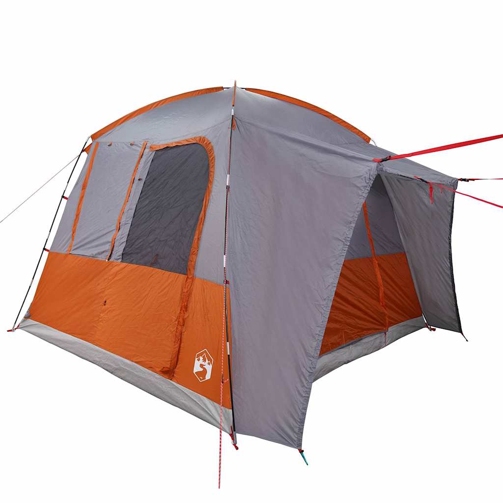 Tenda da Campeggio 4 Persone Grigio e Arancione Impermeabile